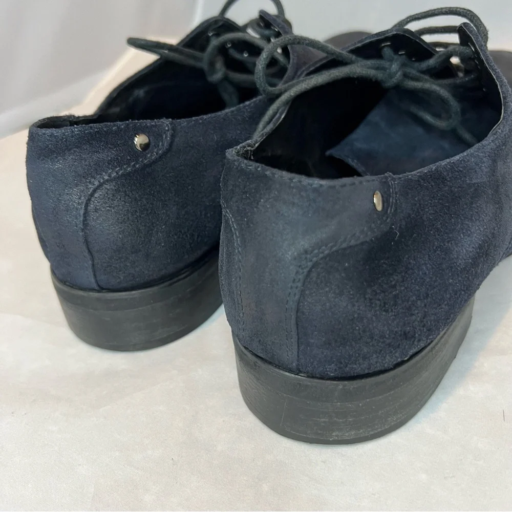 Welfare Absolute Comfort Navy Blue Suede Leather Lace Up Men’s Oxford Shoes